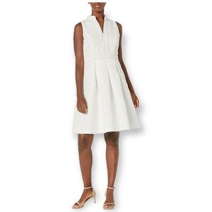 Pappagallo women's mock neck pleated skirt dress size 8